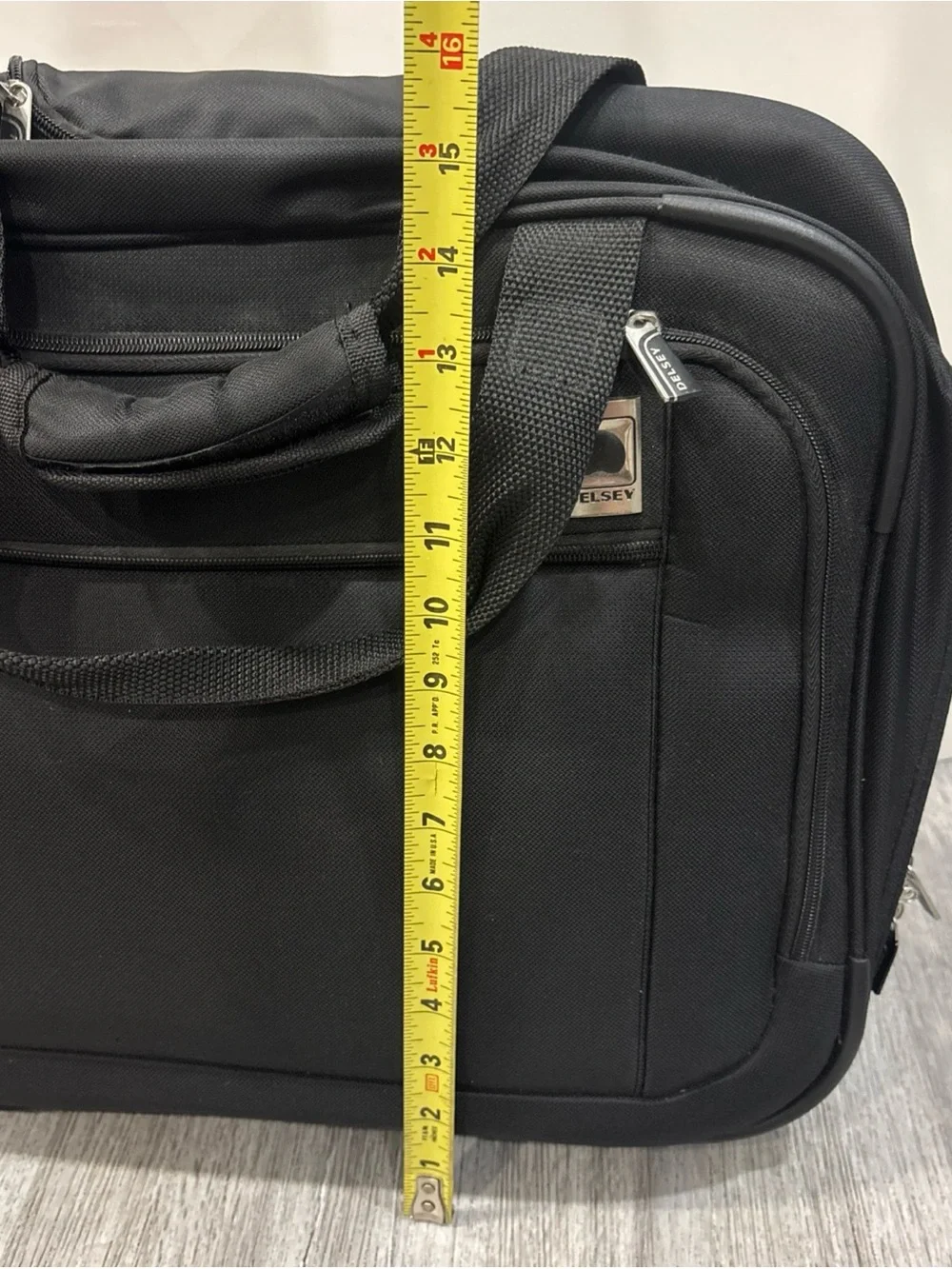 Delsey Paris black travel carryon with wheels luggage suitcase travel